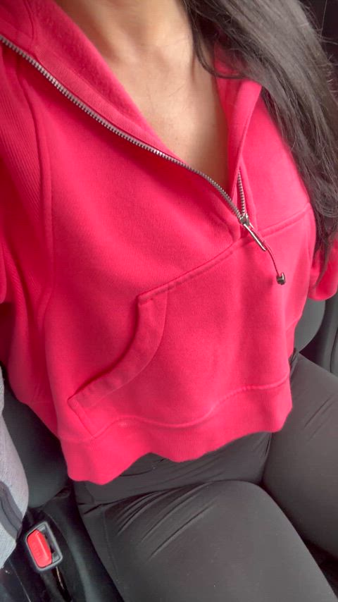 Pulling my tits out in the grocery store parking lot