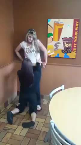 Eating her friend.