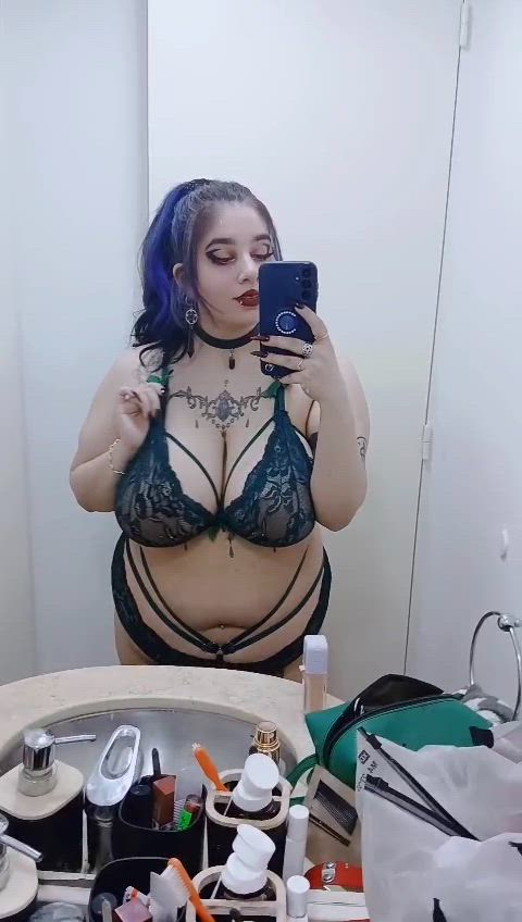 Alt Amateur BDSM Big Tits Domme Goth Latina Lingerie Raven Porn GIF by raven.roth
