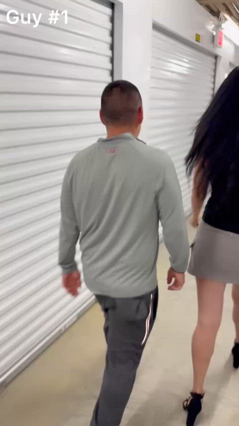Sloppy fourths at public storage unit gangbang train!