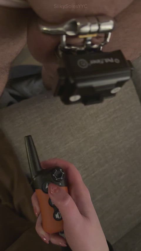 My Wife uses the shocker wedged in my cage to summon me from anywhere in the house. Obedience isn’t optional ⚡️⚡️