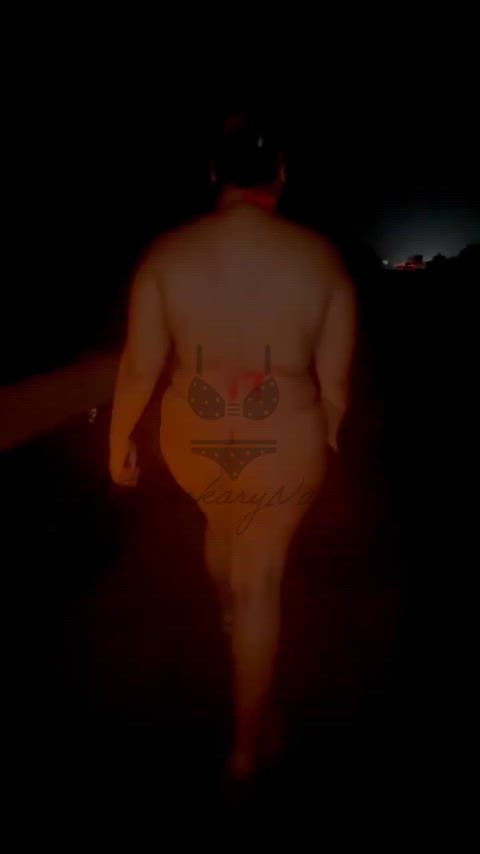 Bikini dare accepted.. (hotwife) on the way to the beach night