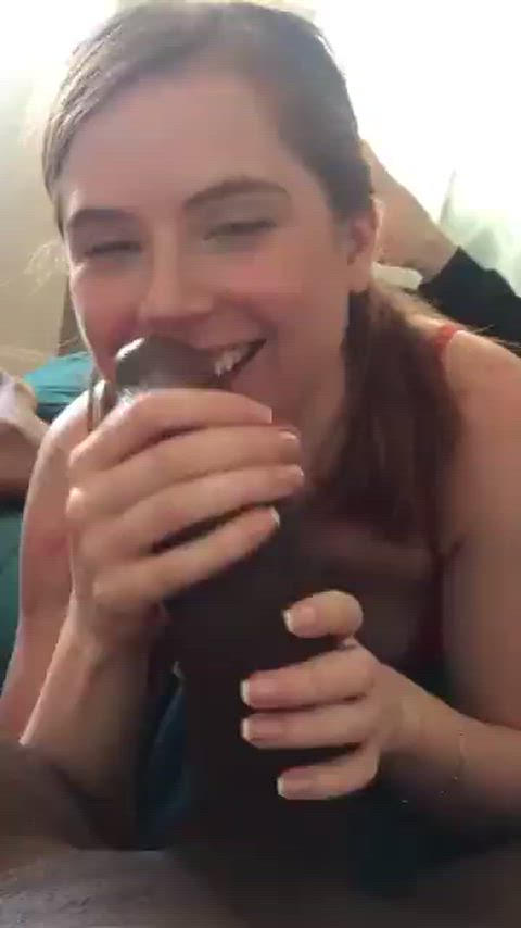 Amateur BBC Big Dick Blowjob Homemade Interracial White Girl Porn GIF by jeffpitch
