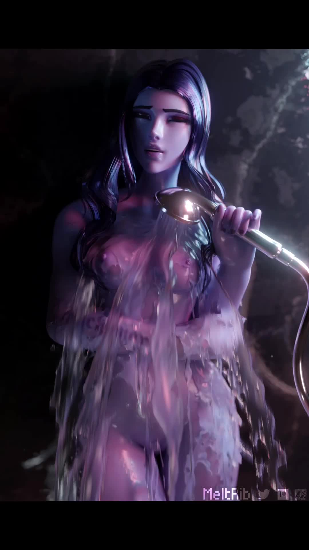 Widowmaker having fun in the shower