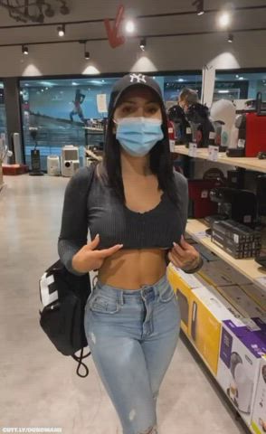 Big Tits Boobs Brunette Exhibitionism Exhibitionist Flashing Public Tits Porn GIF by duromami
