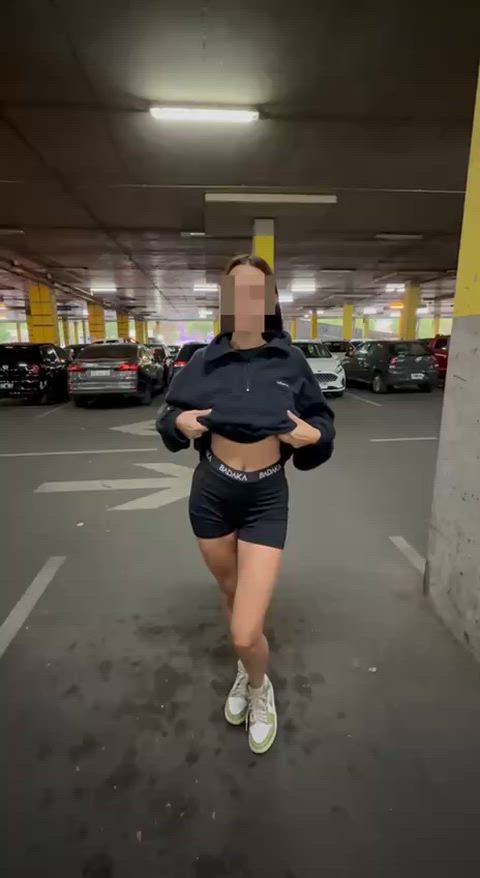 My first time in a parking lot, it's really exciting