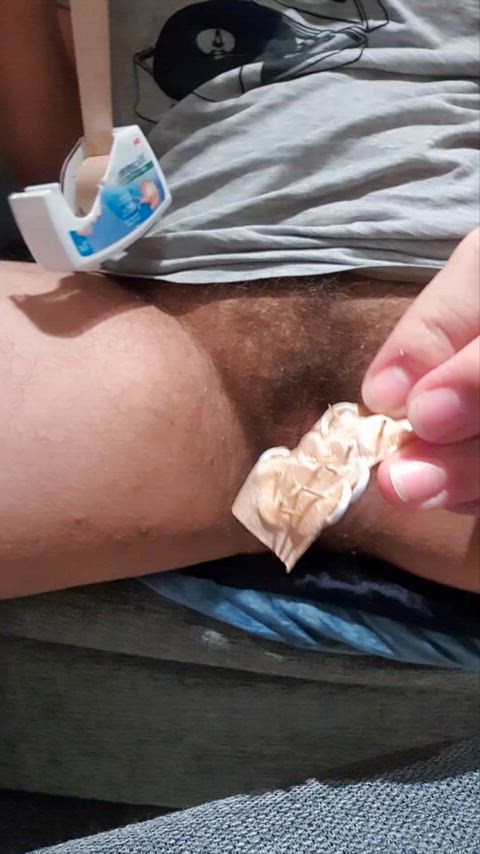 Thumbtacks taped to my clitdick p1