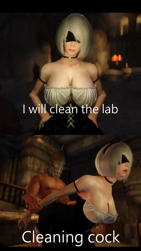 《Three Rose of Skyrim》 Chapter 19 :2B女僕駕到、主人把屌清掃