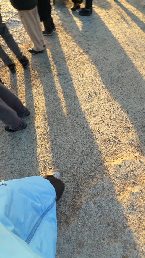 Mountains, lots of people and my boobs