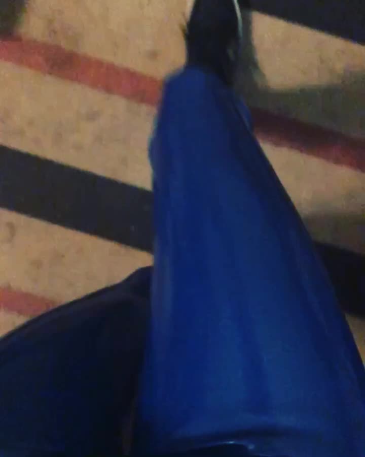 My blue latex leggings