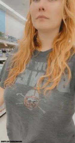 Amateur Boobs Chubby Exhibitionist Flashing Natural Tits Public Redhead Tits Porn GIF by duromami