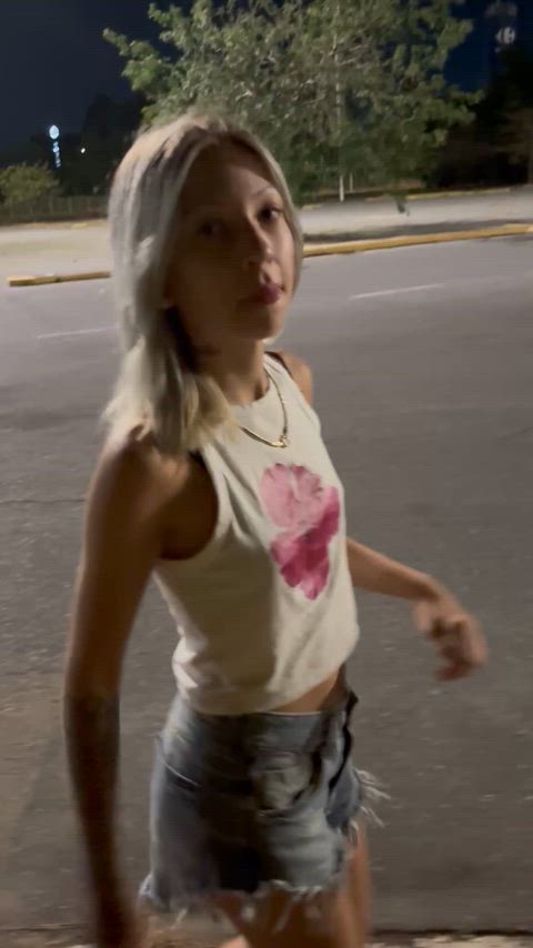 teenage girlfriend showing you my breasts in a parking