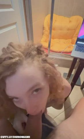Amateur Big Dick Blowjob Deepthroat Hardcore Petite Redhead Sloppy Teen Porn GIF by duromami