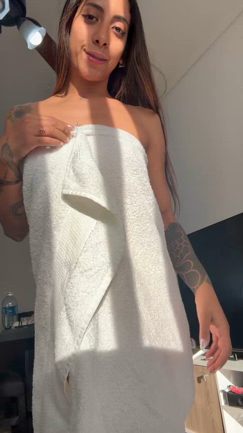 It's a good thing the towel fell off.