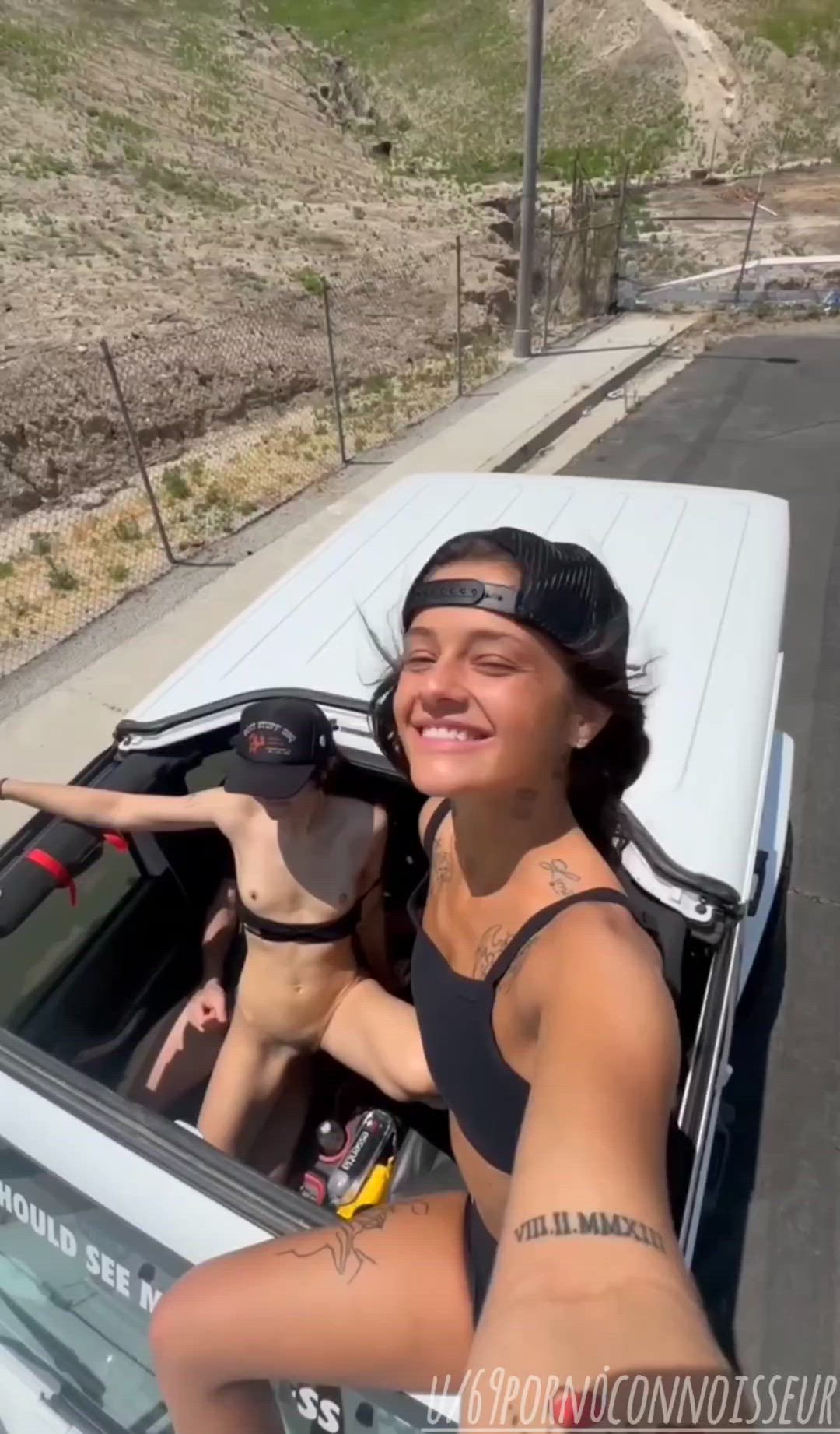 Blowjob, Car Sex, Double Blowjob, Girthmasterr, Liz Jordan, Outdoor