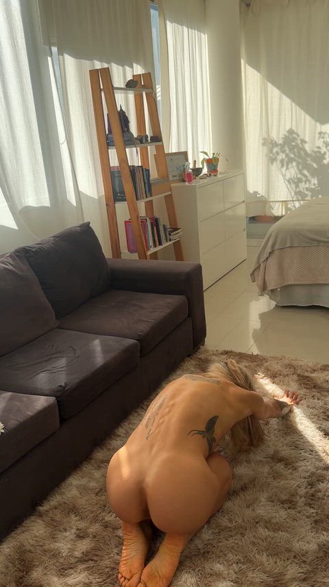 Naked yoga helps me in every other situation when stretching is necessary...