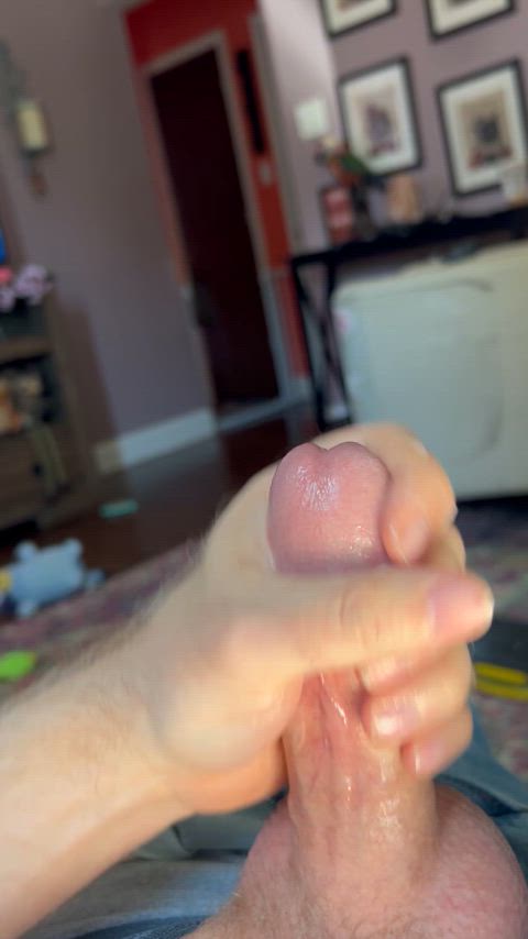 Dad shoots a thick load during naptime! (39)