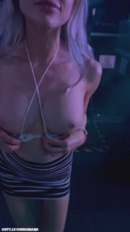 Boobs Compilation Exhibitionist Flashing Kissing Lesbian Nightclub Party Public Porn GIF by duromami