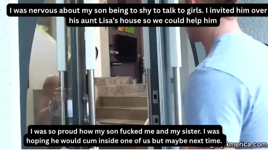 My mom Kendra and Aunt Lisa helped me. Who should I cum in first next time?
