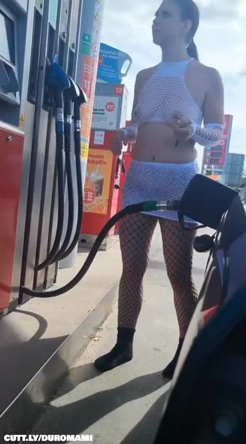 Amateur Exhibitionist Flashing Hotwife Public See Through Clothing Sheer Clothes Slut Upskirt Porn GIF by duromami