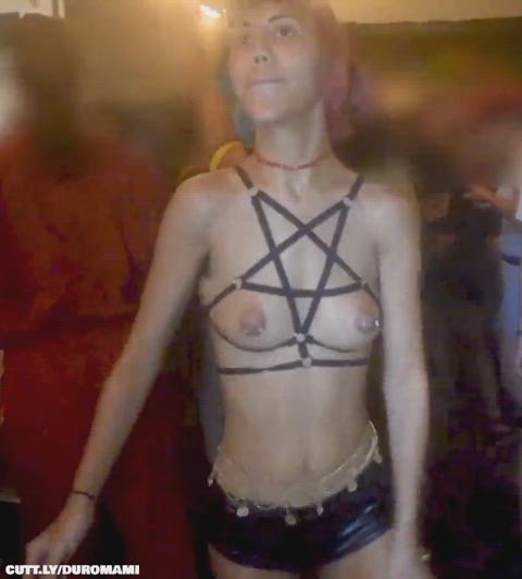 Amateur Dancing Exhibitionist Festival Flashing Public Small Tits Teen Porn GIF by duromami