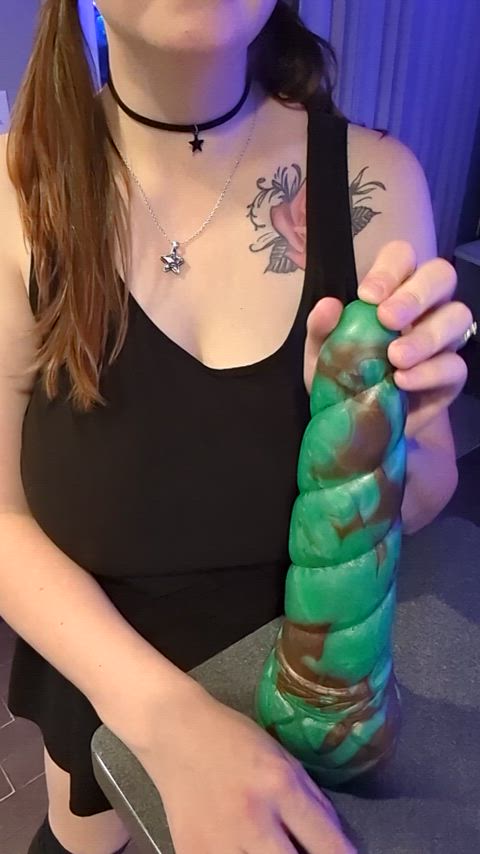 Large mystic is 9" long and 8.5" girth.. wonder how far I can take him? 🥵🦄