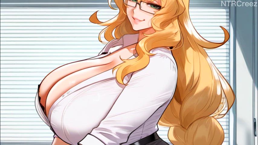 Blonde wife at work cheats on her husband with big black cock