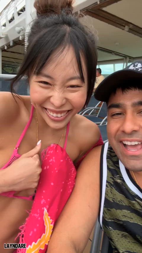 Asian Asianhotwife Couple Cruise Real Couple Swinger Swingers r/AsiansGoneWild Porn GIF by layndare