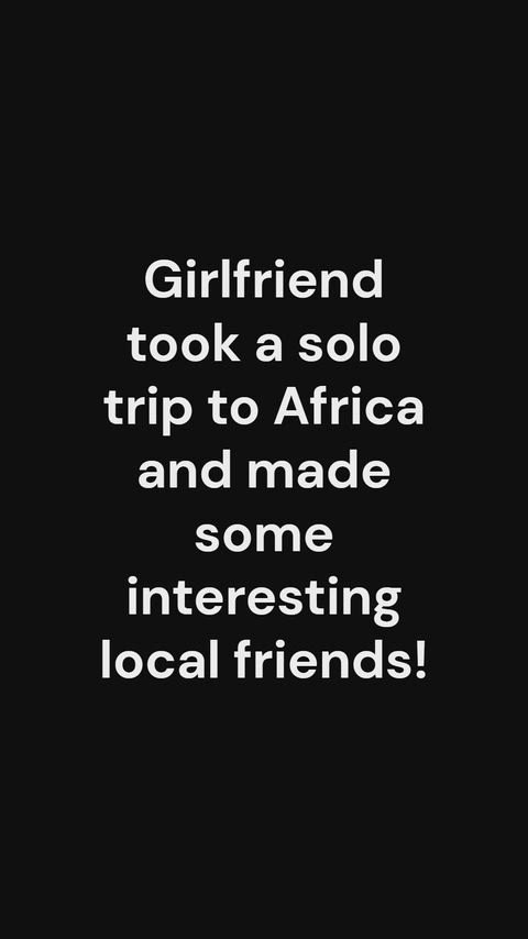 Italian girlfriend with huge tits during her solo trip to Africa