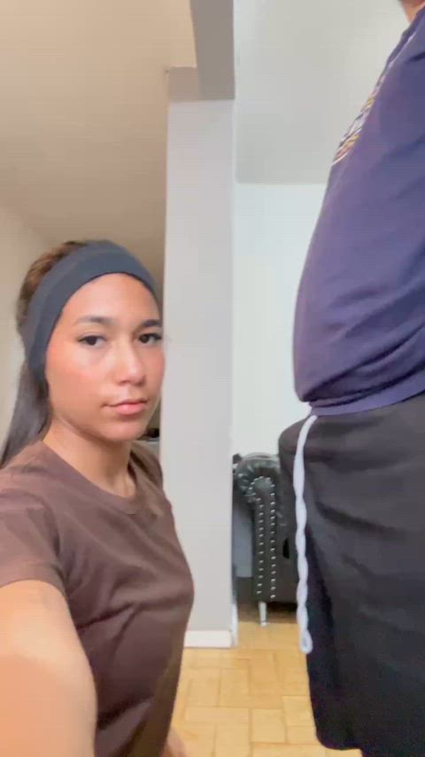 I love giving blowjobs to chubby guys with small penises. How incredibly soft it is at first is addictive, making it hard to work with my tongue. Being sweaty makes it even faster for him to cum inside me.