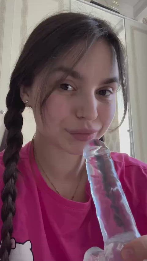 Amateur Blowjob Brunette Cute Dildo Homemade NSFW OnlyFans Solo Teen Porn GIF by sofamur