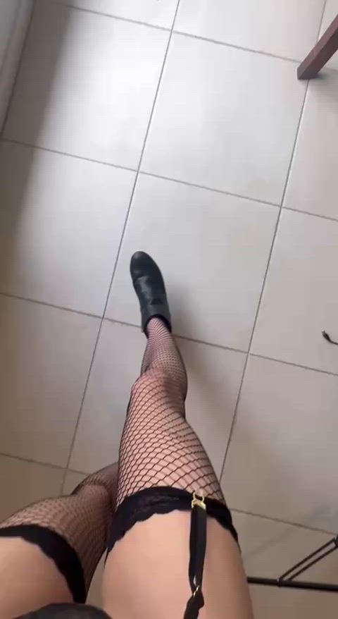 Fishnets and Black Heels, the perfect combo