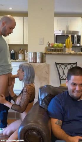 Areolas Big Tits Blowjob Bouncing Tits Cuckold Freeuse Gabbie Carter Standing Doggy Porn GIF by duromami