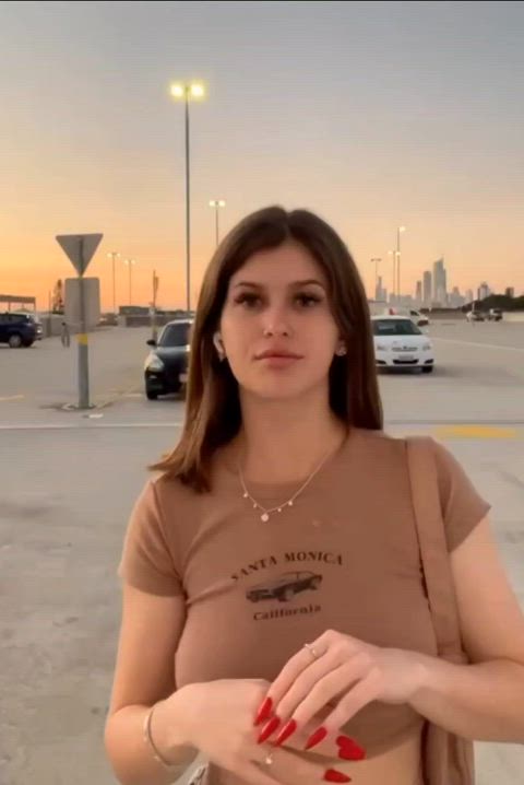 Amateur Big Tits Exhibitionism Exhibitionist Flashing Outdoor Public Teen Titty Drop Voyeur Porn GIF by populardick