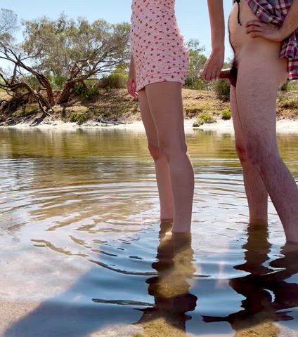 Handjob before I bend over