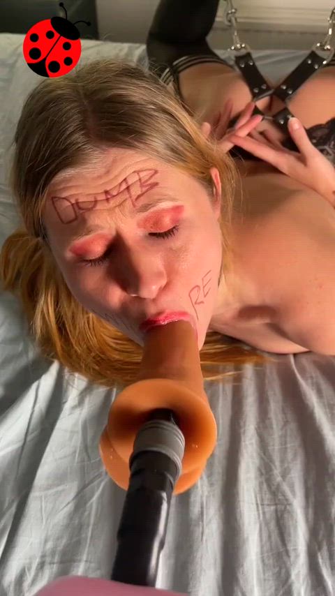 Tied to a fuck machine