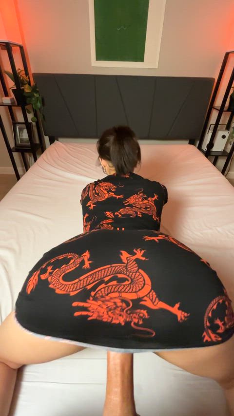 I love making him disappear under my dress