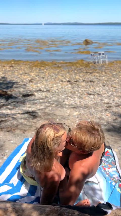 Kissing on the beach
