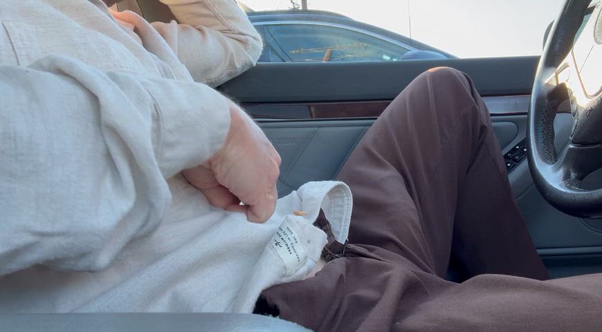 (36) Waiting for my next passenger in my Uber while I edge my huge cock is a perfect way to start the day