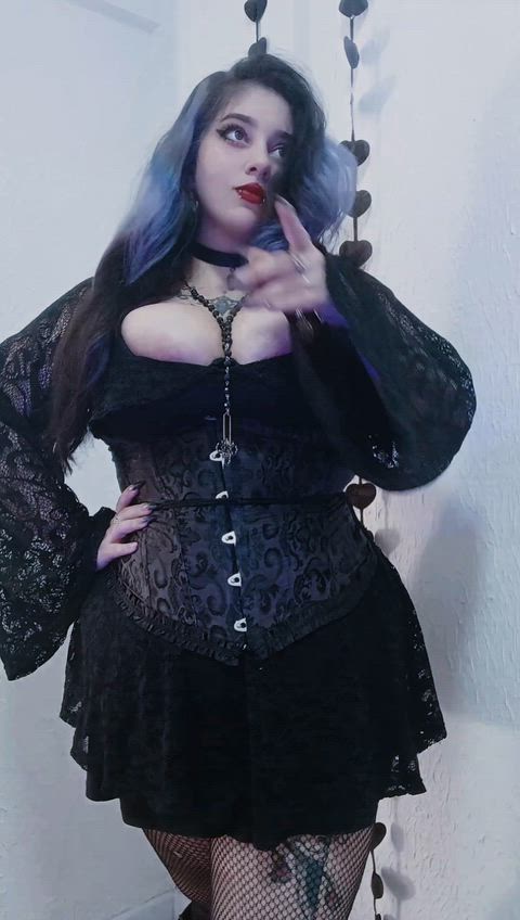 Alt Amateur Big Tits Cleavage Fishnet Goth Latina OnlyFans Raven Tits Porn GIF by raven.roth
