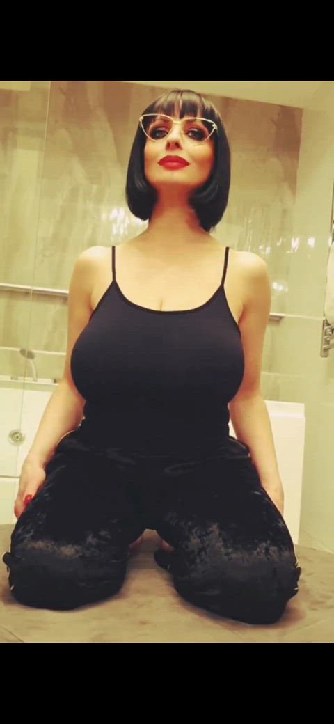 Lady in a black top