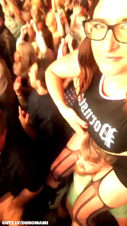 Amateur Exhibitionist Festival Flashing Public Tits Porn GIF by duromami