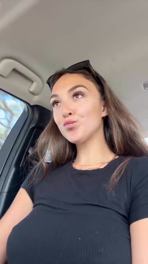 Amateur Big Tits Boobs Car Huge Tits Natural Tits Reveal Tits r/TikTits Porn GIF by nikkiryderxxx