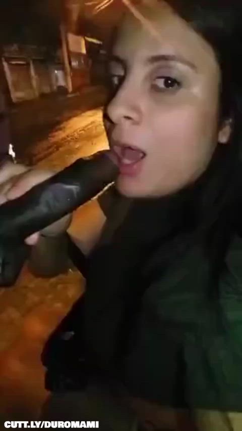 Amateur BBC Big Dick Blowjob Cum Cumshot Interracial Public Porn GIF by duromami