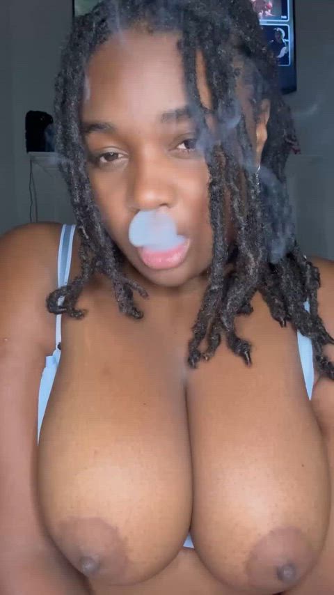 hope you don't mind if i smoke with my tits out