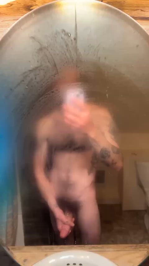 34 straight hard before showering