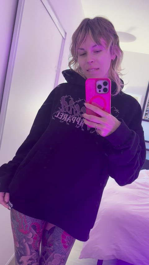 my husband still wondering where this hoodie came from. You coming to get it back?