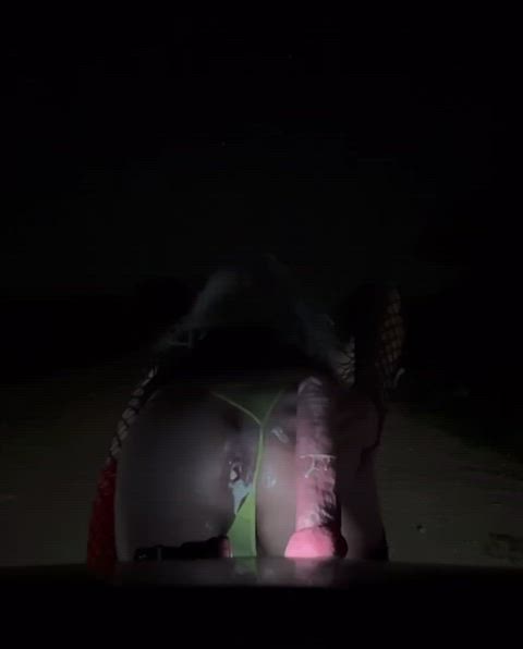 that time I almost got caught by the road with a fresh creampie after a huge dildo fuck
