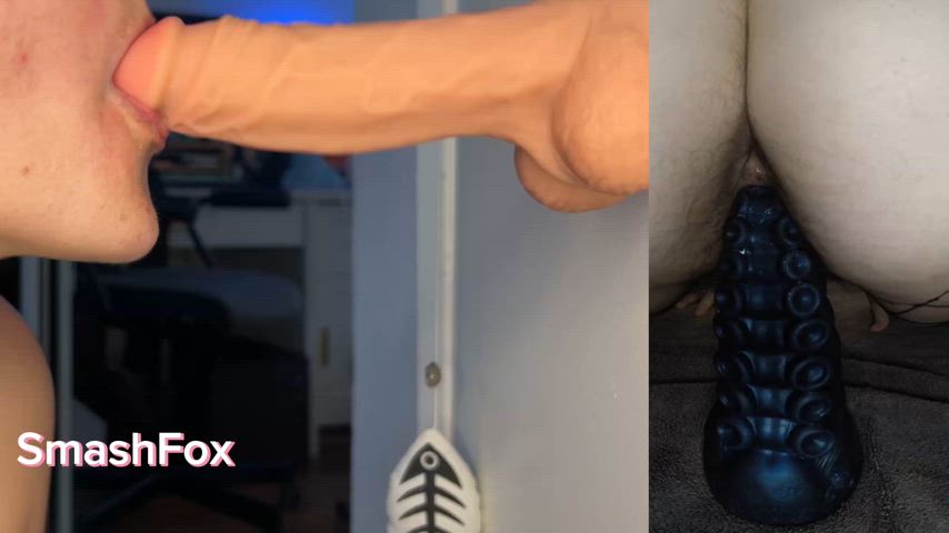 all the way down on L Ika while I suck a human dildo
