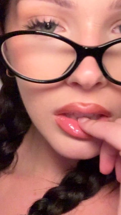 Looking cute with my glasses and pierced tits